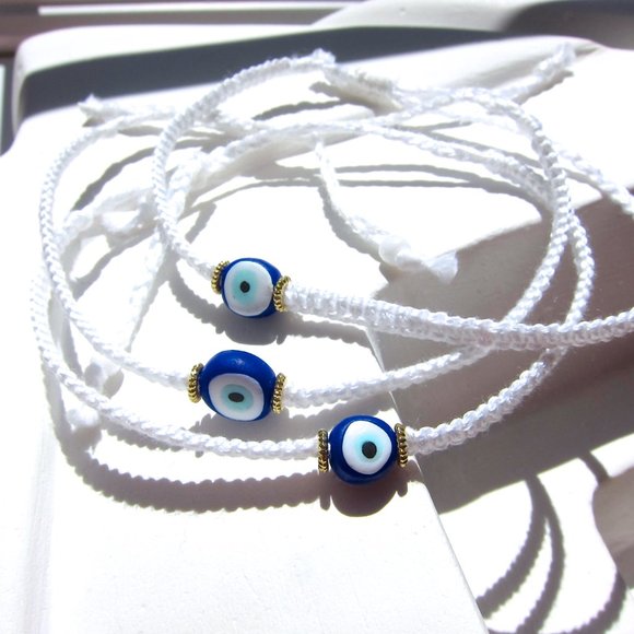 Mango Moon Jewelry Jewelry - Handmade Clay Bead Evil Eye Macrame Bracelet